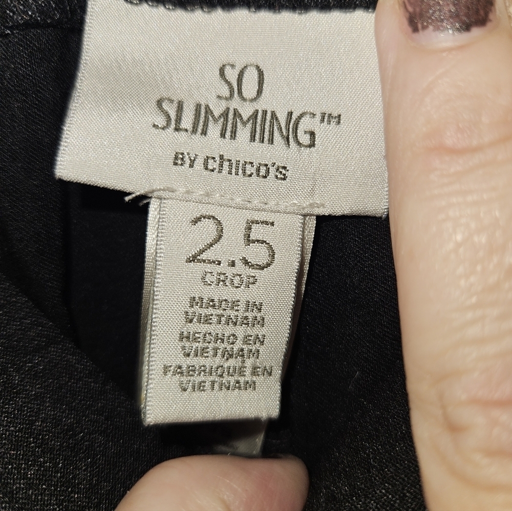 So Slimming Womans Black Crop Slacks Size 2.5 (14) - Picture 5 of 10